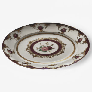 Elegant Gold wildflower Floral Ceramic Wedding Paper Plate