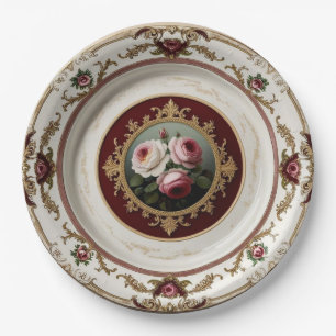 Elegant Gold wildflower Floral Ceramic Wedding Paper Plate