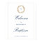 Elegant Gold Wreath Navy Cross Baptism Christening