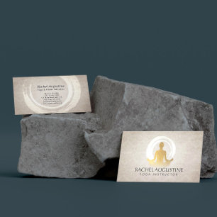 Elegant Gold Yoga Meditation Instructor ZEN Symbol Business Card