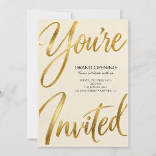 Elegant Gold You’re Invited Party Invitation