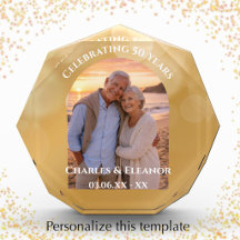 Elegant Golden 50th Anniversary Arch Photo Gift