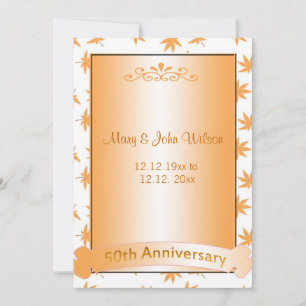 Elegant golden 50th anniversary  invitations