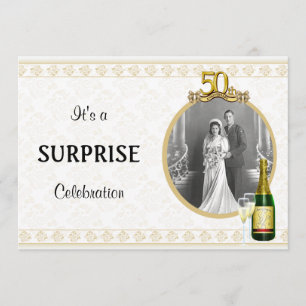 Elegant Golden 50th Anniversary Party invitations