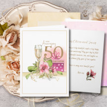 Elegant Golden 50th Wedding Anniversary Champagne