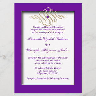 Elegant Golden Accent Gold Wedding Invite