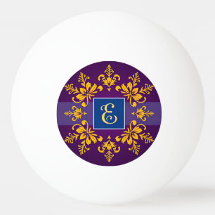 Elegant Golden Baroque Letter E Ping Pong Ball