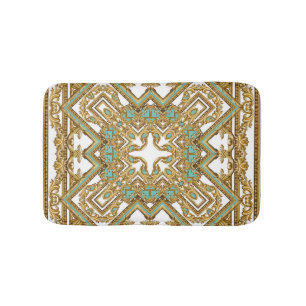 Elegant golden baroque, ornamental design. bath mat