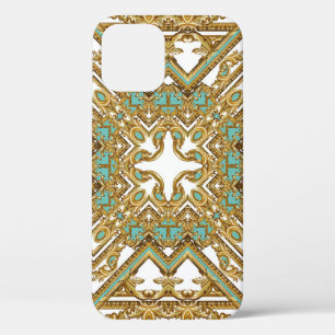 Elegant golden baroque, ornamental design. iPhone 12 case