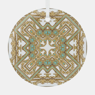 Elegant golden baroque, ornamental design. glass ornament