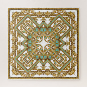 Elegant golden baroque, ornamental design. jigsaw puzzle