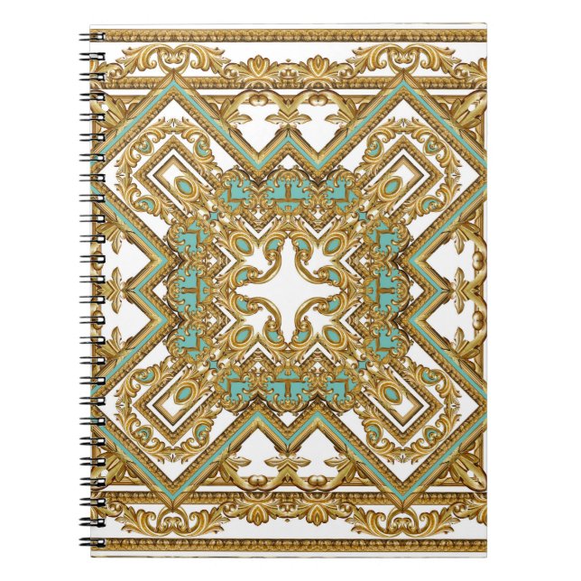 Elegant golden baroque, ornamental design. notebook (Front)