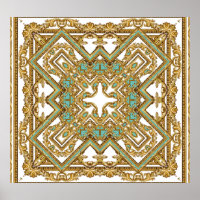 Elegant golden baroque, ornamental design.