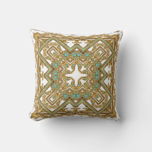 Elegant golden baroque, ornamental design. throw pillow