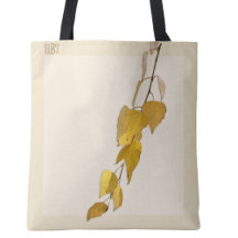Elegant Golden Birch Leaf Monogram Christmas Gift