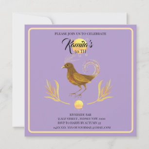 elegant golden bird Invitation