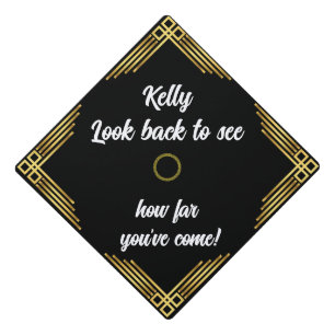 Elegant Golden Border Cap Topper -  Graduation