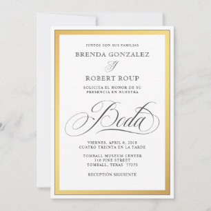 Elegant Golden Border Wedding in Spanish