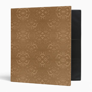Elegant Golden Brown Damask Binder