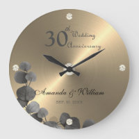 Elegant Golden Brushed Metal Eucalyptus Leaves
