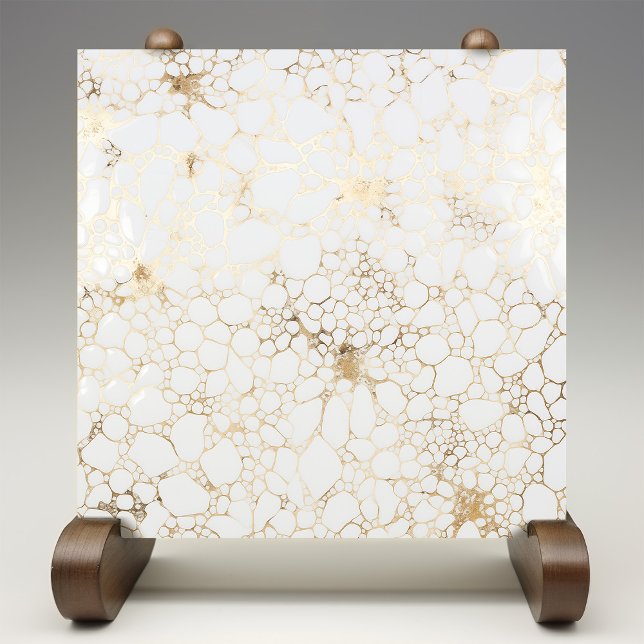 Elegant Golden Bubble Veins Marble Style Tile (Creator Uploaded)
