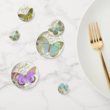 Elegant Golden Butterflies Personalized Name Date