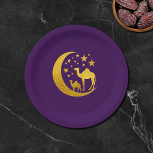 Elegant Golden Camel Paper Plate