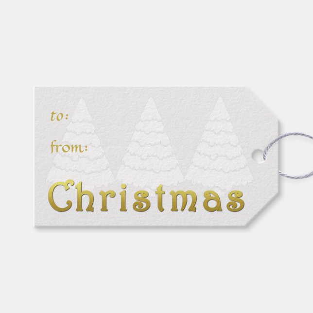 Elegant Golden Christmas Gift Tags (Front (Horizontal))