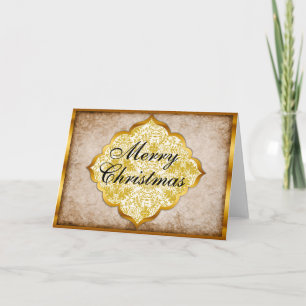 Elegant Golden Christmas Holiday Card