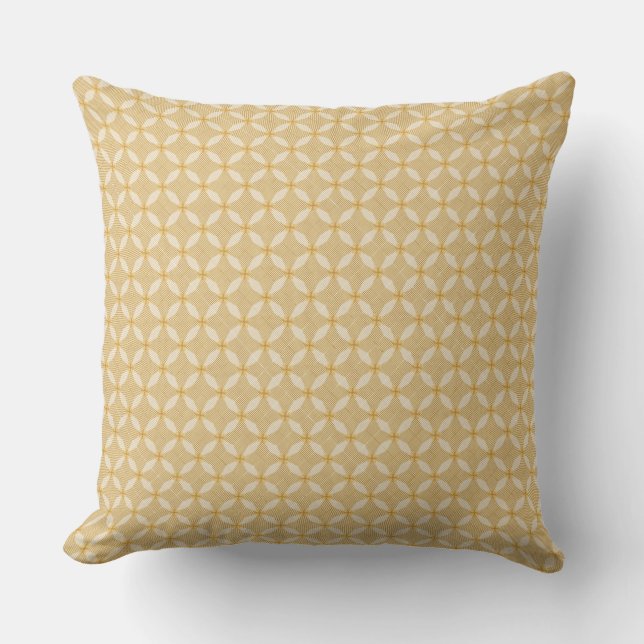 Elegant Golden Circle Geometric Pattern Throw Pillow (Front)