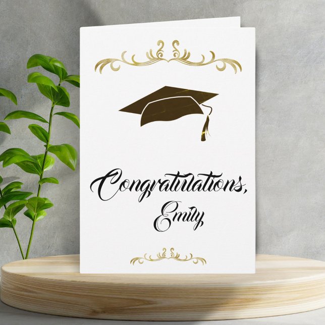 Elegant Golden Congratulations Graduate Graduation Card (Creator Uploaded)