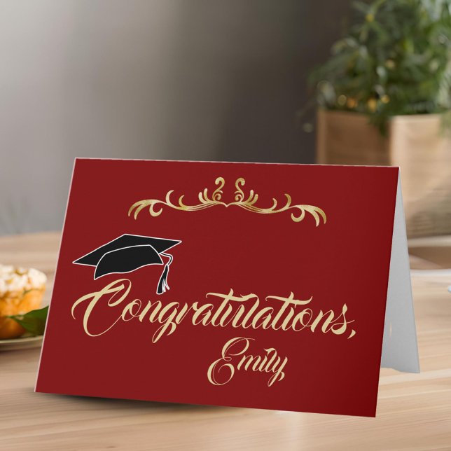 Elegant Golden Congratulations Graduate Graduation Card (Creator Uploaded)