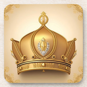 Elegant Golden Crown Coaster