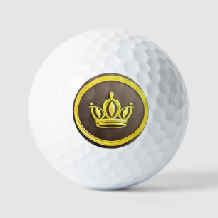 Elegant Golden Crown Golf Balls