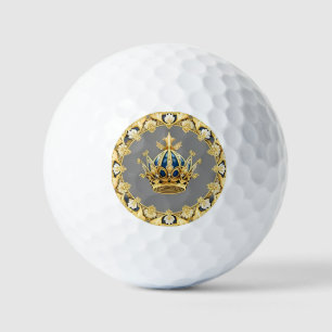 Elegant Golden Crown Golf Balls