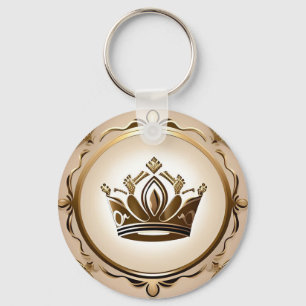 Elegant Golden Crown Keychain