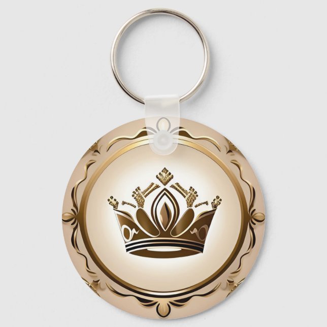 Elegant Golden Crown Keychain (Front)