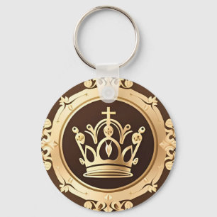 Elegant Golden Crown Keychain