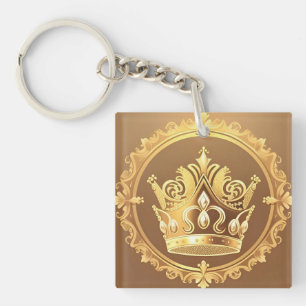 Elegant Golden Crown Keychain