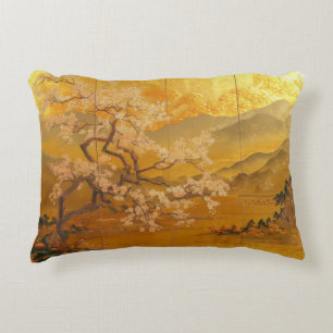 Elegant 'Golden Dawn' Ancient Asia Inspired  Accent Pillow