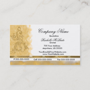 Elegant Golden Embroidery Business Cards