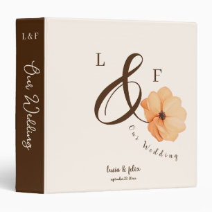 Elegant Golden Fall flowers Wedding Binder