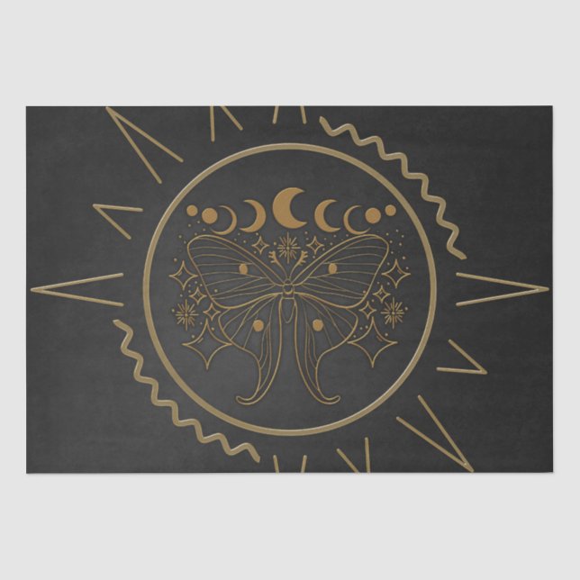 Elegant golden filigree butterflies. tissue paper (Front)