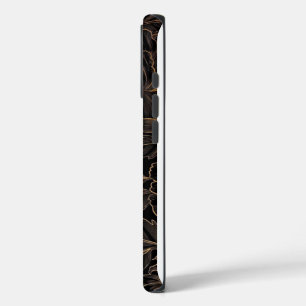 Elegant Golden Floral on Black iPhone 16 Pro Case