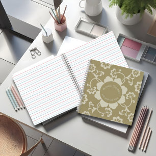 Elegant Golden Floral Ornamental Vintage Notebook