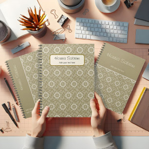 Elegant Golden Floral Ornamental Vintage notebook