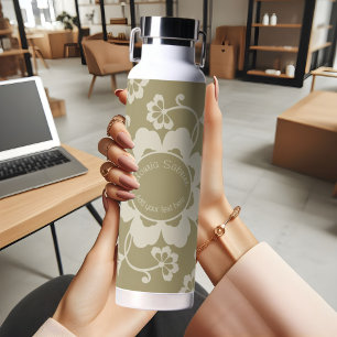 Elegant Golden Floral Ornamental Vintage  Water Bottle