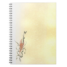 Elegant Golden Floral Vine Spiral Photo Notebook
