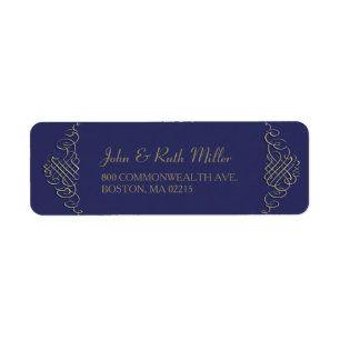 Elegant Golden Frame 2 Return Address Labels