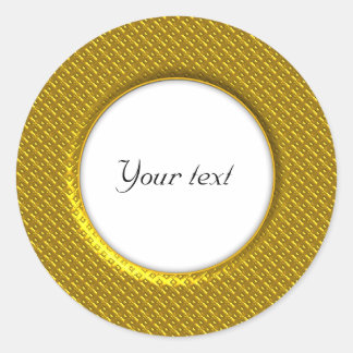 Elegant golden frame classic round sticker